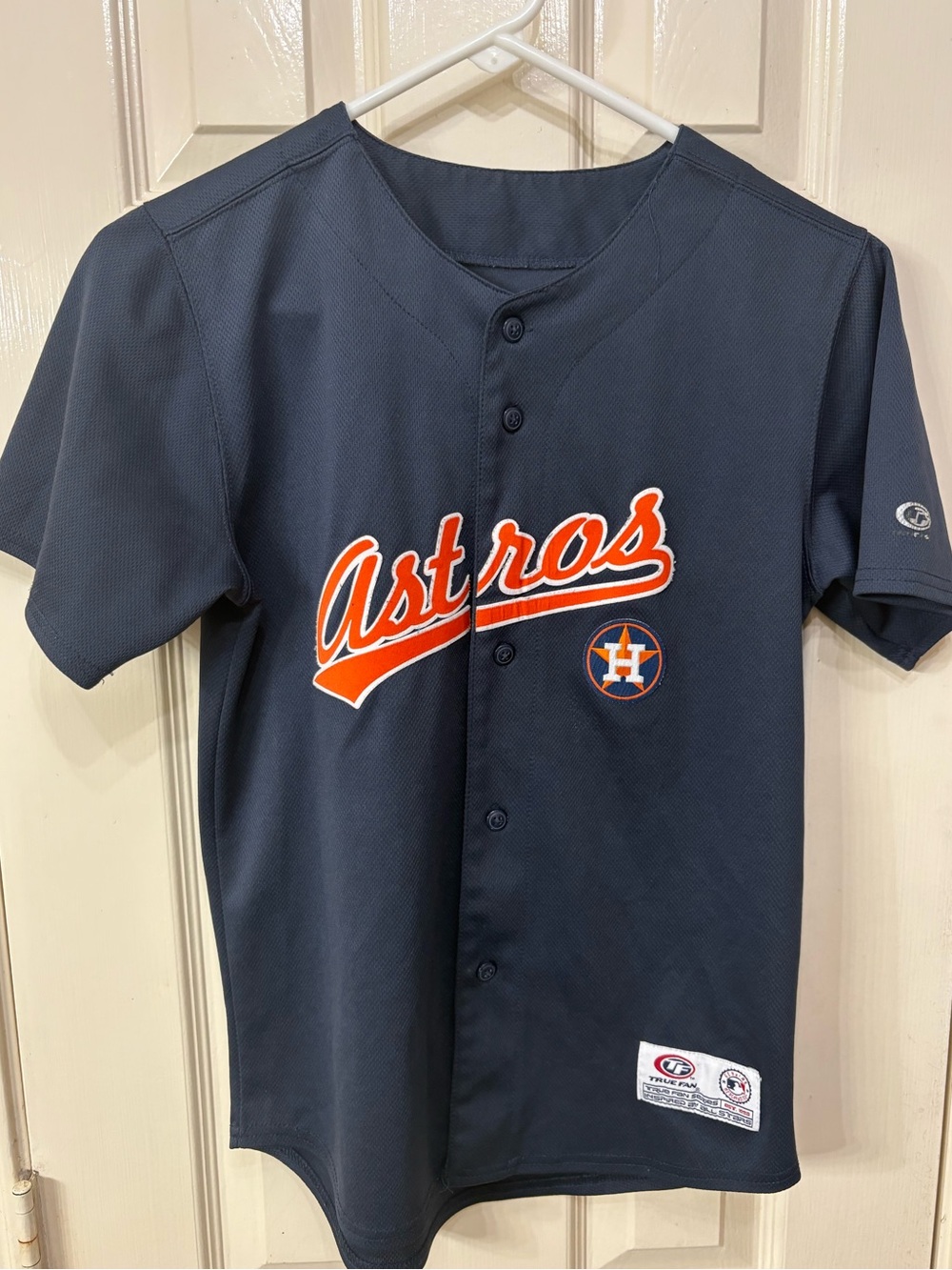 Houston Astros Kids Navy Button-Up Baseball Jersey Size Medium